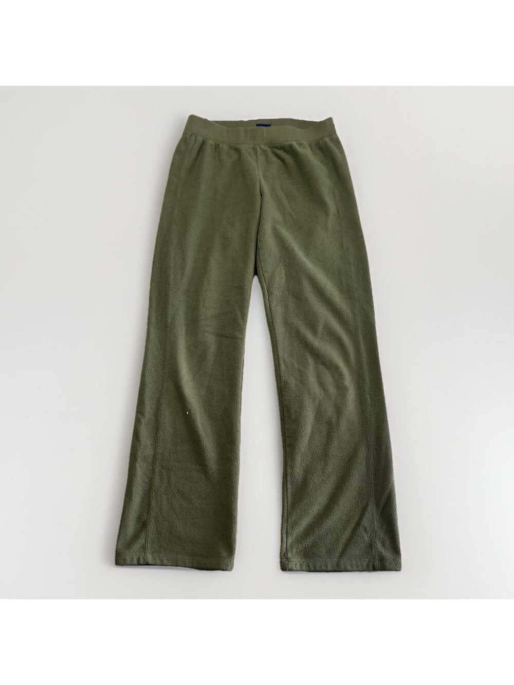 Vintage B.u.m. Equipment Polar Fleece Wide leg Pants Military Green Wom Sz S